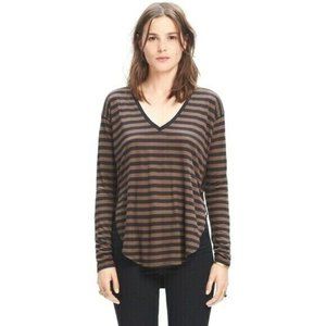 Madewell Anthem Brown and Black Striped Tunic v-neck Size XS